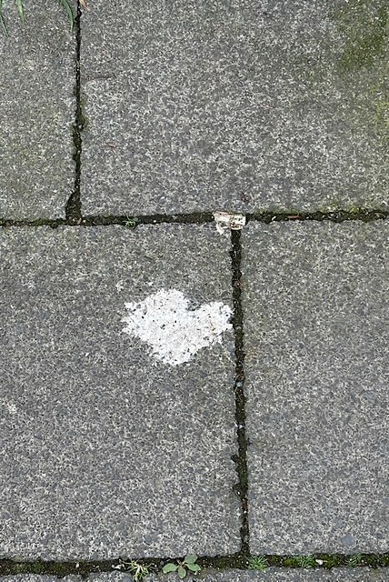 Herz liegt auf der Straße