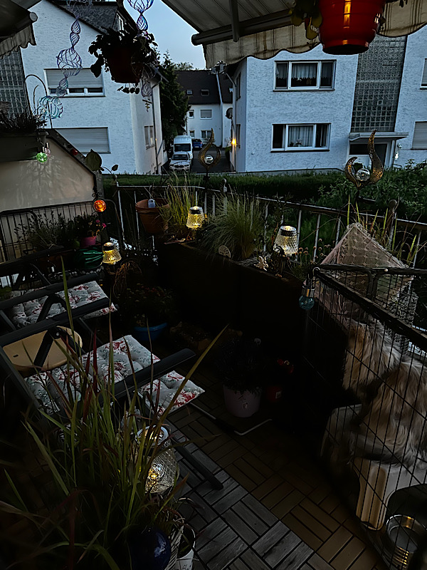 Balkon in der Dämmerung